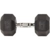 Sporzon Exercise Equipment Single Rubber Encased Hexagon Handheld Free Weight Dumbbell with Contoured Non Slip Handle for Home Fitness, 30 Pounds