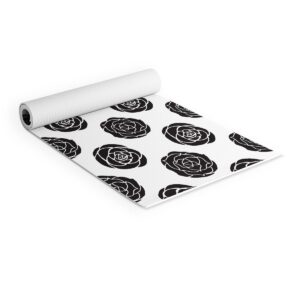 AvenieRoses Black and White (6mm) 24" x 70" Yoga Mat - Society6