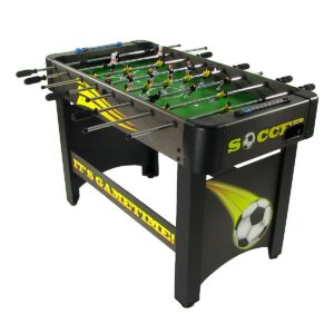Sunnydaze Indoor Classic Style Foosball Soccer Game Table with Manual Scorers - 48" - Black and Yellow