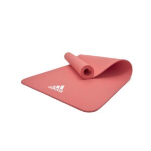 Adidas ADYG-10100PK Universal Exercise Roll Up Slip Resistant Fitness Pilates and Yoga Mat, 8mm Thick, Glow Pink