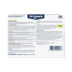 PetArmor Plus Flea and Tick Topical Treatment for Cats - Over 1.5lbs - 3 Month Supply