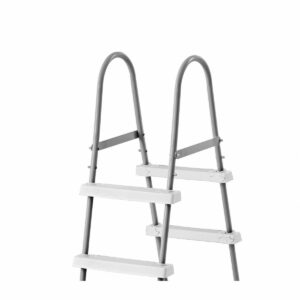 Intex Above Ground Steel Frame Pool Ladder 42-Inch + Protective Pool Ladder Mat