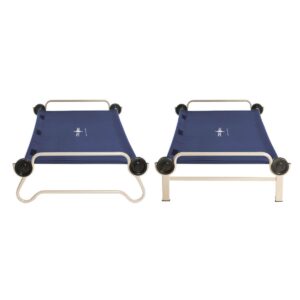 Disc-O-Bed XL Cam-O-Bunk Bench Bunked Organizers Double Camping Cot, Navy Blue