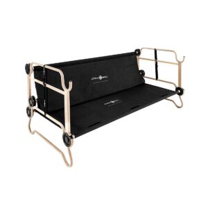 Disc-O-Bed Large Cam-O-Bunk Benchable Bunked Camping Cot with Organizers, Black