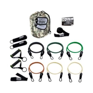 Bodylastics BLSET10 High Quality 15 Piece Full Body Exercise Equipment Warrior Set with Collapsible Resistance Bands Bar, Bands, Handles, and Anchors