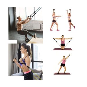 Letsfit Resistance Exercise Bands Set with Handles, Door Anchor, Ankle Straps and Carry Bag - JSD04-01