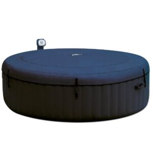 Intex 28409E PureSpa 6 Person Home Inflatable Portable Heated Round Hot Tub Spa 85 x 28 Inch with Soft Foam Headrest, and Cup Holder/Drink Tray