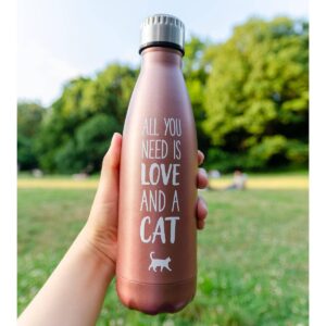 Pearhead Water Bottle - All You Need is Love and a Cat - 17oz