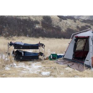 Disc-O-Bed 2XL Cam-O-Bunk Benchable Bunked Organizers Double Camping Cot, Black