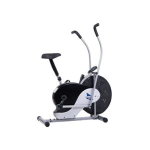 Body Flex Sports Body Rider BRF700 Stationary Full Body Cardio Exercise Upright Fan Bike with Dual Action Handlebars and Adjustable Seat