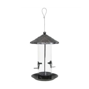 Sunnydaze Decor Wild Bird Seed Feeder with Acorn Style Roof - Gray - 13"