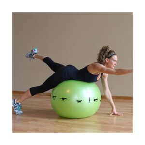 Prism Fitness 55cm Smart Self-Guided Stability Exercise Ball for Yoga, Pilates, and Office Ball Chair, Yellow