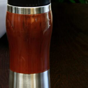 Gibson Home Monaco Cafe 15 Ounce Stainless Steel Thermal Insulated Travel Mug Cup with Lid