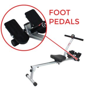 Sunny Health and Fitness Rowing Machine - Silver
