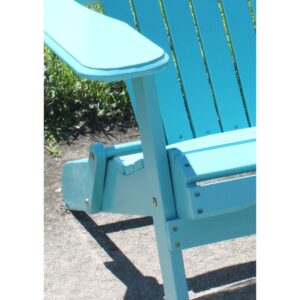 Northbeam Outdoor Lawn Garden Portable Foldable Wooden Adirondack Accent Chair, Deck, Porch, Pool and Patio Seating with 250 Pound Capacity, Teal