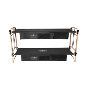 Disc-O-Bed Large Cam-O-Bunk Benchable Bunked Camping Cot with Organizers, Black