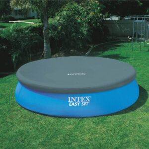 Intex 15' x 42" Inflatable Easy Set Swimming Pool and Debris Vinyl Cover Tarp