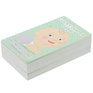 60-Count Baby Shower Games, Scratch Off Game Cards, Lucky Diaper Lottery Raffle Party Supplies for Boys or Girls, Green