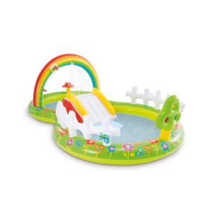Intex 57154EP 114 Inch Colorful Inflatable My Garden Water Filled Extra Padded Outdoor Play Center with Slide and Built In Sprayer