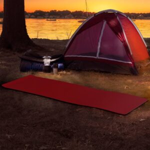 Wakeman Non-Slip Luxury Foam Twin Size Camping Sleep Mat - Red