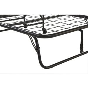 Twin 4" Mattress with Folding Metal Guest Bed Black - Room & Joy