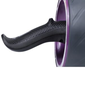 HolaHatha Portable Exercise Abdominal Core Building Workout Stainless Steel Non Slip Ab Roller Wheel with Knee Pad for Home Gym Fitness, Purple
