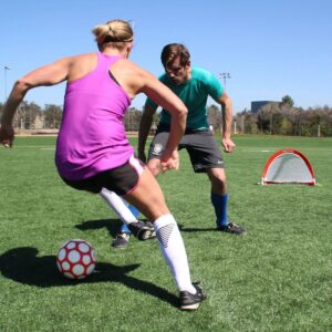 GoSports Portable Pop Up Soccer Goals ,2.5 Feet Wide, Set of 2 Nets with Agility Training Cones and Carrying Case for Backyard, Kids, and Adults,