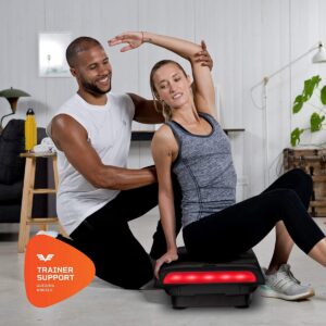 LifePro Portable Home Body Weight Training Fitness Exercise Workout Rumblex 4D Pro Vibration Plate Equipment Machine w/ Resistance Bands, Black