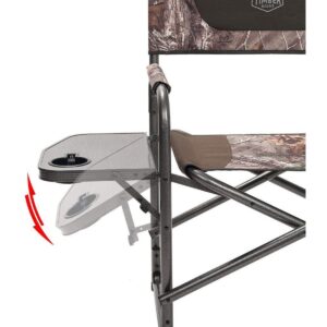 Timber Ridge Indoor Outdoor Portable Lightweight Aluminum Frame Folding Camping Directors Chair with Side Table and Cup Holder