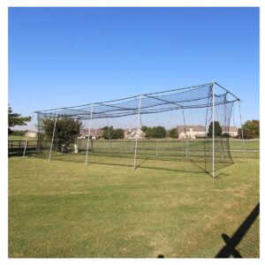 Cimarron Sports Outdoor Twisted and Knotted Training Weather Resistant Baseball Batting Cage Net with 4-Foot Access Door, Black