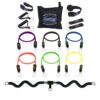 Bodylastics BLSET09 XT High Quality 15 Piece Full Body Exercise Equipment Set with Collapsible Resistance Bands Bar, Bands, Handles, and Anchors