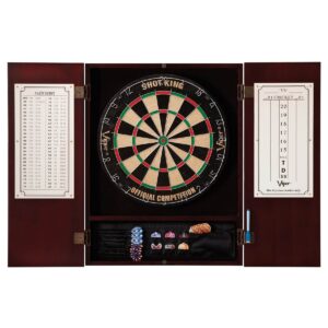 Viper Mahogany Finish Metropolitan Sisal Bristle Steel Tip Dartboard Cabinet