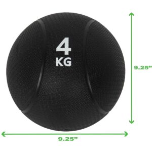 Mind Reader Medicine Ball, Black, 4 kg/8.8 lb.