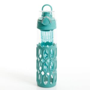 Gibson Home Rainbow Cool 4 Pack 20 Ounce Single Wall Glass Hydration Bottle Set