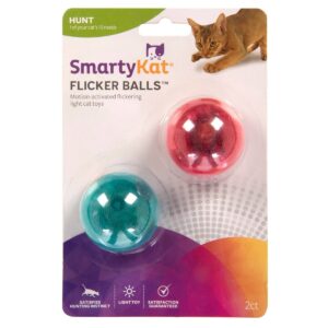 SmartyKat Flicker Balls Cat Toy - 2pk
