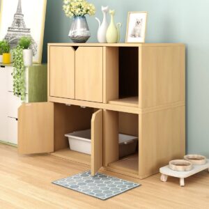 Way Basics Eco Cat Litter Box Enclosure - Natural Wood Grain