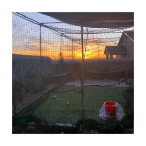 Cimarron Sports Heavy-Duty Extra-Strength Twisted Rubber Baseball/Softball Training Batting Cage Net, 30 x 12 x 10 Feet