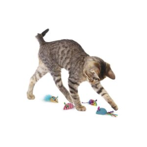 SmartyKat Skitter Mice Pride Plush Catnip Cat Toy - 4pk