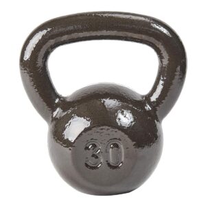 Everyday Essentials 30 Pound Full Body Fitness Exercise Strength Training Free Weight Kettlebell Weight Equipment for Home and Gym Workouts
