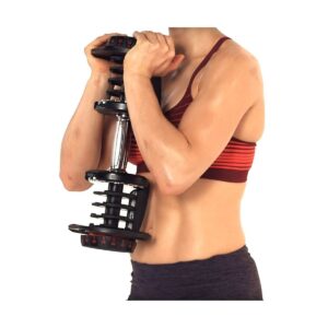 Bowflex SelectTech 1090 Adjustable Dumbbell Weights (Pair) + Stand w/ Media Rack