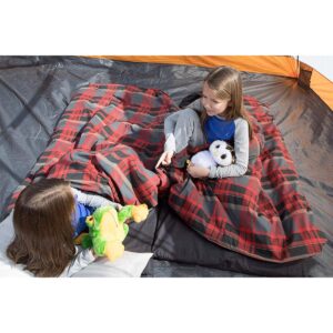 Disc-O-Bed Indoor & Outdoor Duvalay Luxury Memory Foam Sleeping Pad & Duvet Liner, Child Size, Lumberjack Red