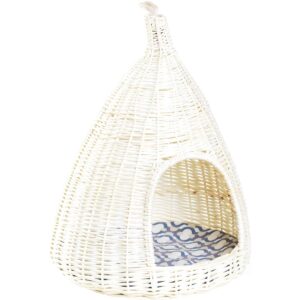 Natural Willow Pet Sleeping Bed, Cave, Basket For Dog or Cats with Cushion