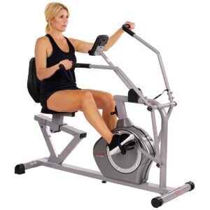 Sunny Health & Fitness Cross Training Magnetic Recumbent Exercise Bike