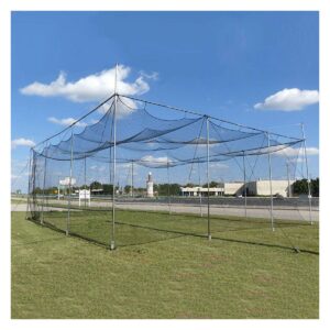 Cimarron Sports Outdoor Twisted and Knotted Training Weather Resistant Baseball Batting Cage Net with 4-Foot Access Door, Black