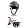 Kinderfeets Children's Riding Toy Bundle with Black Adjustable Sport Toddler/Kids Bike Helmet and Tiny Tot PLUS 2-in-1 Balance Bike and Tricycle, Blue
