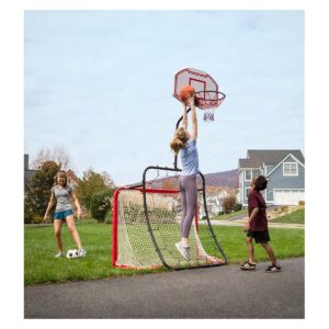 HearthSong - All-in-1 Outdoor Sports Set for Kids: Basketball, Baseball, Lacrosse, & Soccer