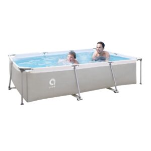 JLeisure Avenli 17773 Outdoor Backyard 10 x 6.5 x 2 Feet Above Ground Rectangular Steel I Frame Swimming Pool with Repair Kit, Blue