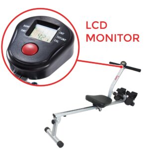 Sunny Health and Fitness Rowing Machine - Silver