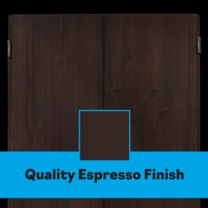 Viper 40-0407 Solid Pine Metropolitan Sisal Bristle Steel Tip Dartboard Cabinet, Espresso Finish