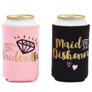 Blue Panda 12-Pack Bachelorette Party Can Cooler Sleeves, 12 Assorted Designs Insulated Beer Koozies Neoprene Holder Party Supplies